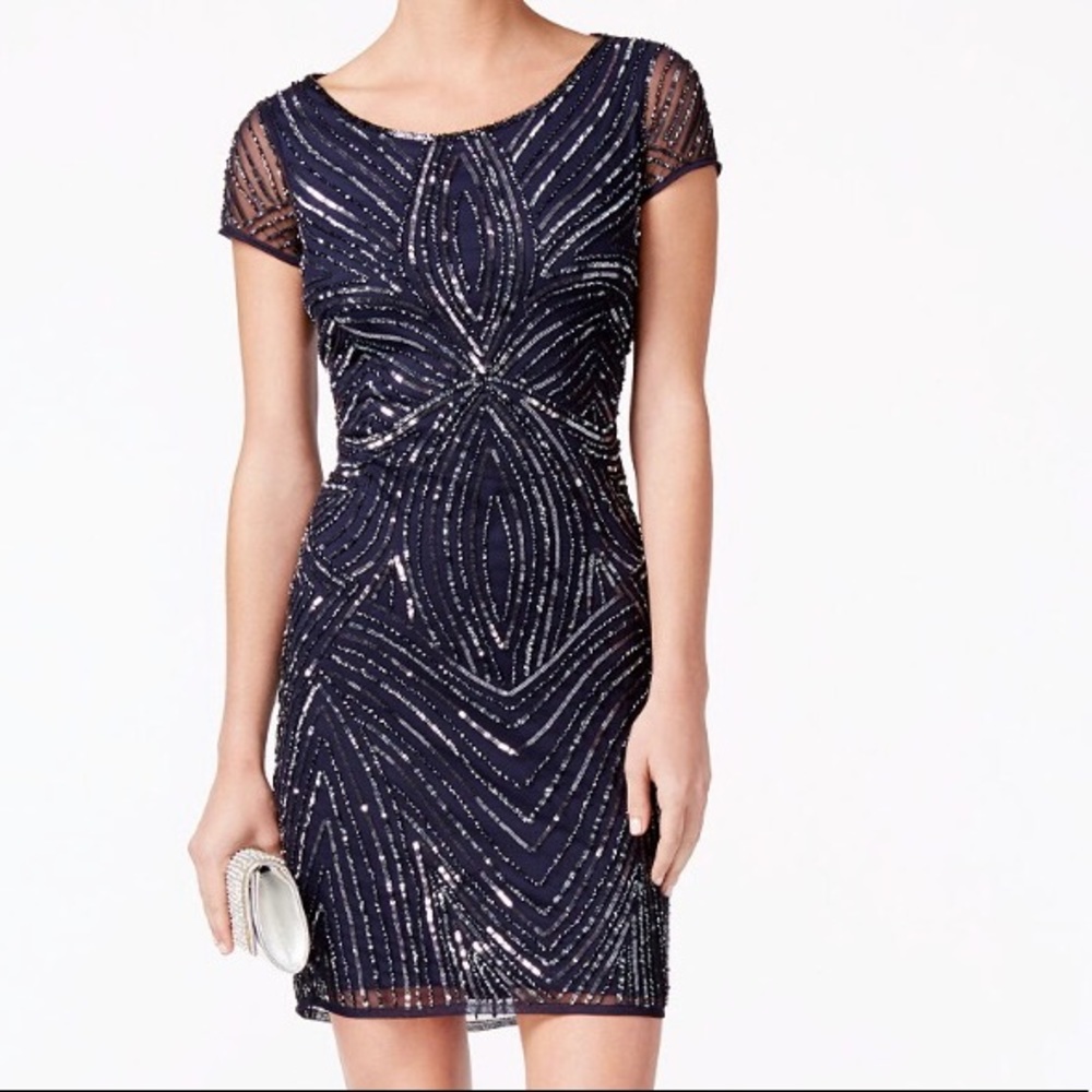 Sequin Adrianna Papell cocktail dress sz 6